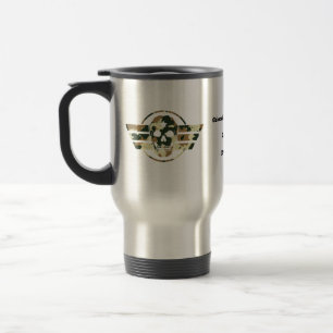 Caneca Térmica Caveira Camuflada   Orgulho Militar Veterano 