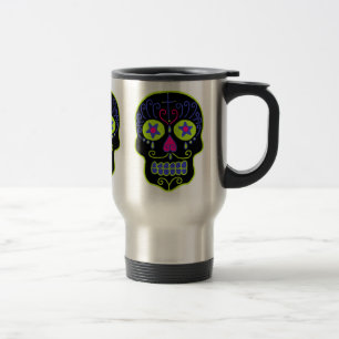 Caneca Térmica Caveira de Açúcar Preto