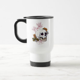 Caneca Térmica Caveira e Flores Vazias