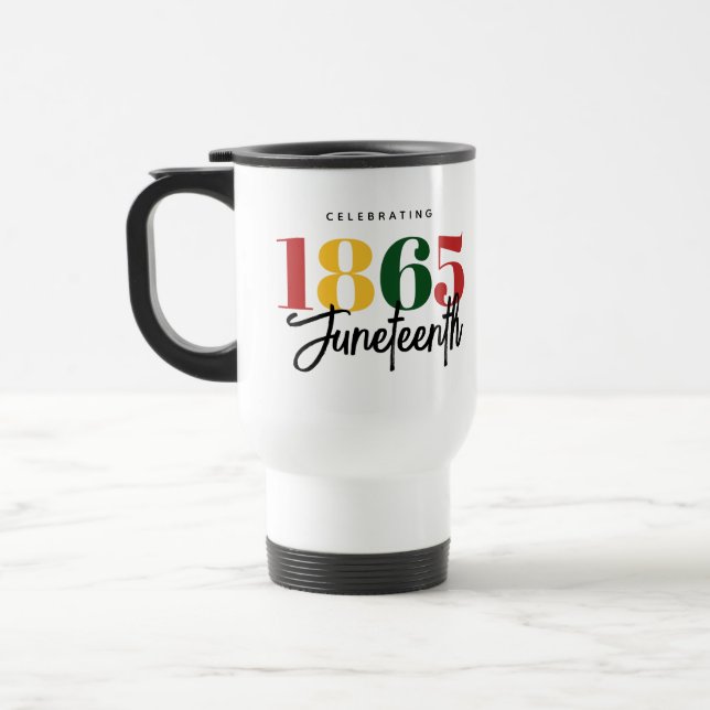 Caneca Térmica Celebração da História Negra da Liberdade em 1865 (Esquerda)