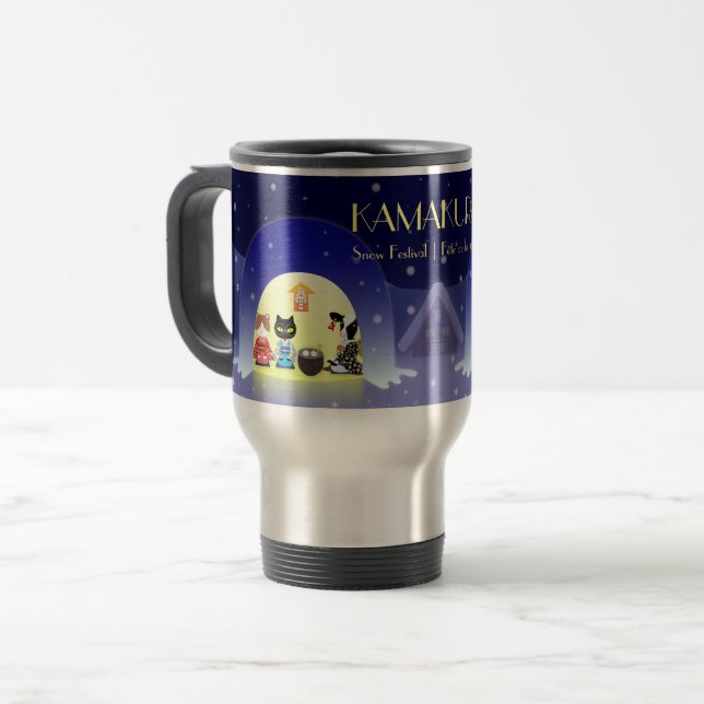 Caneca Térmica Celebração de Neve de Edo-Neko (Frente Esquerda)