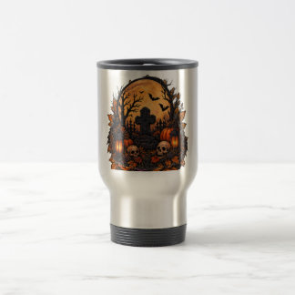 Caneca Térmica Cemitério Assombrado ao Luar Gótico Halloween