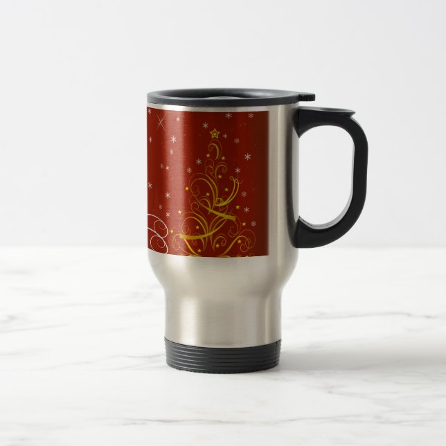 Caneca Térmica Cena de Natal Vermelho (Direita)