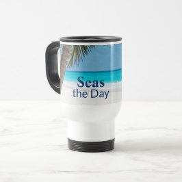 Caneca Térmica Cena de praia de turquesa tropical Mares