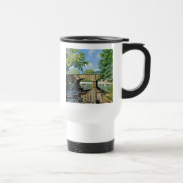 Caneca Térmica Cena panorâmica do rio de truta do Missouri pescan