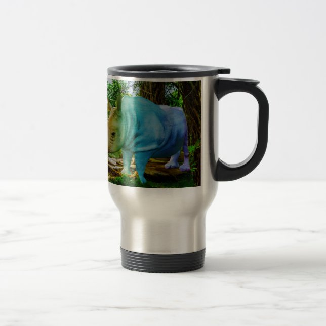 Caneca Térmica Cenário tropical exuberante do rinoceronte do Slip (Direita)
