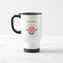 Caneca Térmica Cérebro Meditando Fofo & Paz Interior Minimalista