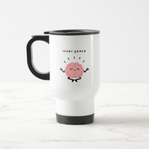 Caneca Térmica Cérebro Meditando Fofo & Paz Interior Minimalista