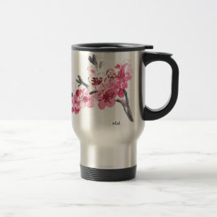 Caneca Térmica Cereja floresce flores rosa