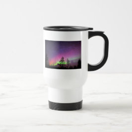 Caneca Térmica Céu Alaska da aurora boreal da arte da textura do