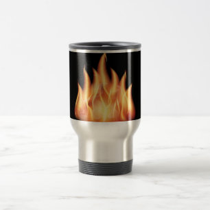 Caneca Térmica chamas vetoriais- CHAMAMENTOS QUENTES DE FOGO QUEI