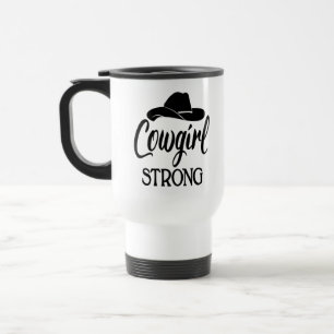 Caneca Térmica Chapéu de Cowgirl Atitude de Dança de Linha de Cow