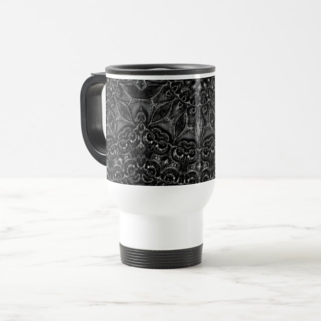 Caneca Térmica Charcarvão Mandala (Frente Esquerda)