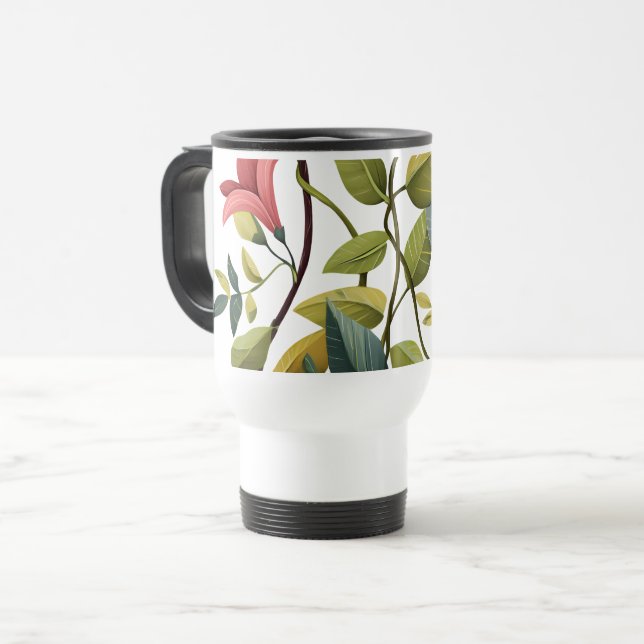 Caneca Térmica Charming Floral Print Coffee Mug (Frente Esquerda)