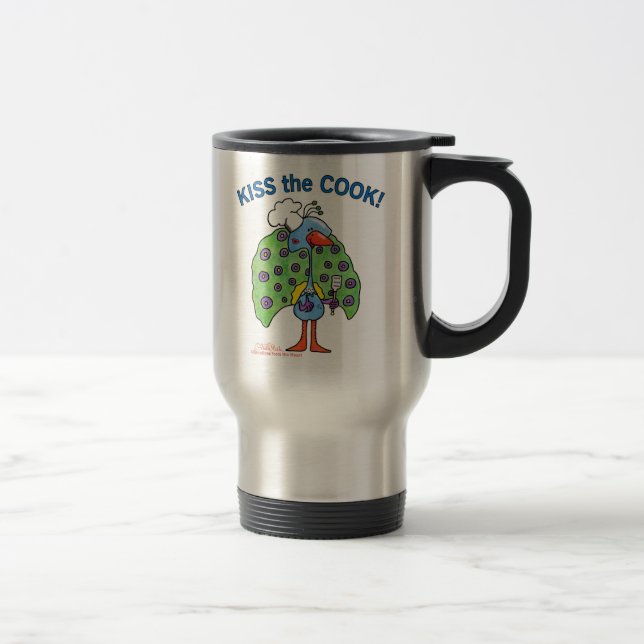 Caneca Térmica Chef Peacock, beije o cozinheiro! (Direita)