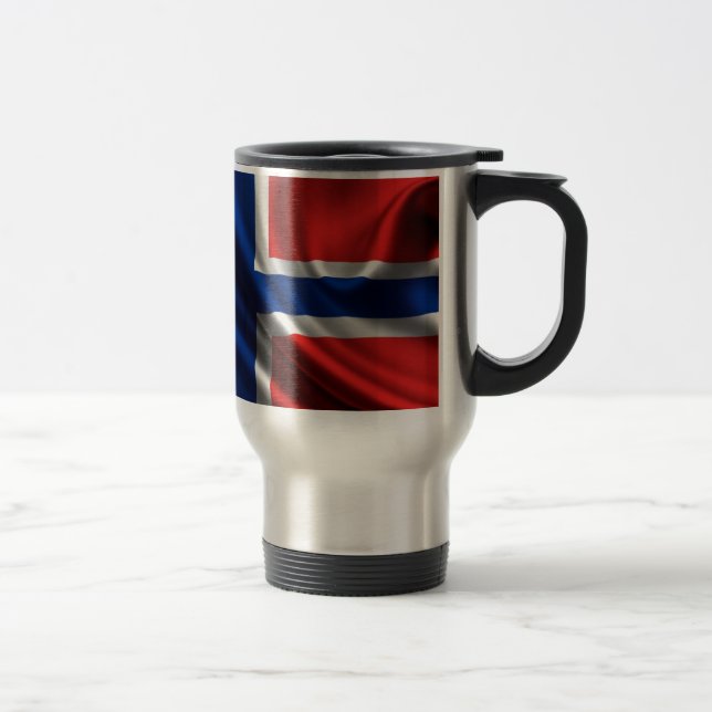 Caneca Térmica Cheio HD da bandeira de Noruega (Direita)