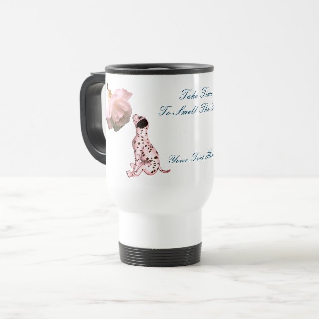 Caneca Térmica Cheire Os Rosas Inspiracionais Personalizados (Frente Esquerda)