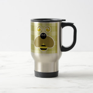 Caneca Térmica Cheques Amarelo de Abelhas de Bumble