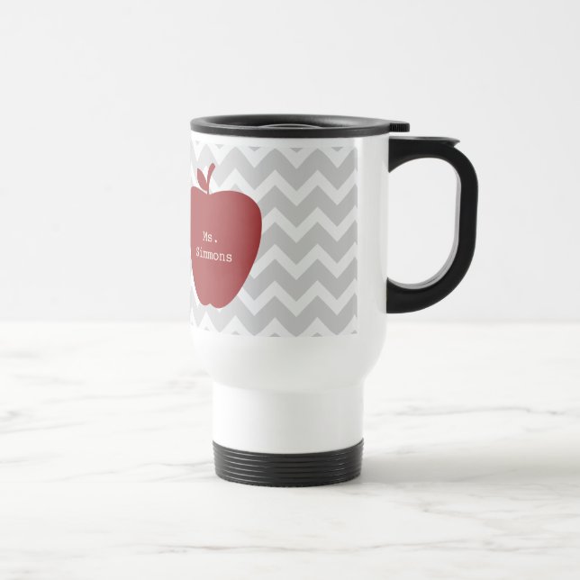Caneca Térmica Chevron cinzento & professor vermelho de Apple (Direita)