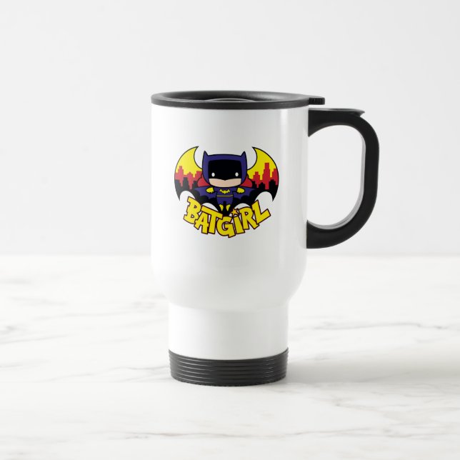 Caneca Térmica Chibi Batgirl Com Skyline & Logo Gotham (Direita)