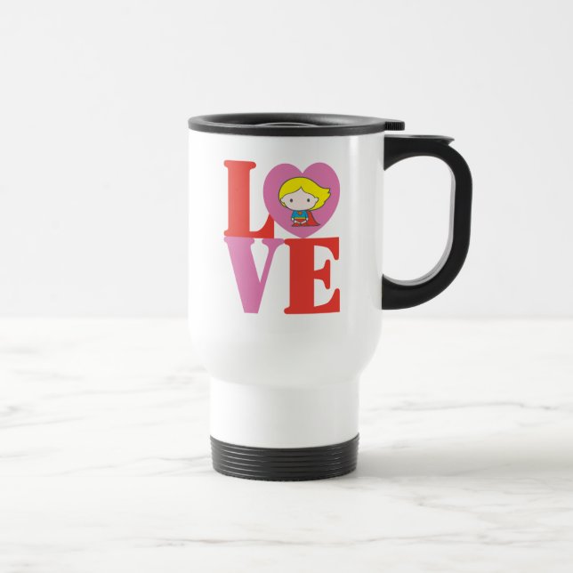 Caneca Térmica Chibi Supergirl LOVE (Direita)