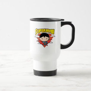 Caneca Térmica Chibi Superman Bolinhas Shield e Nome