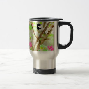 Caneca Térmica Chickadee na árvore de cereja