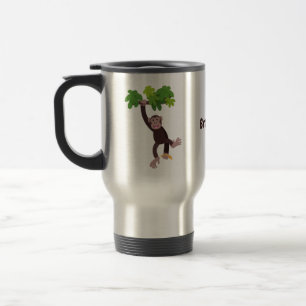 Caneca Térmica Chimpanzé bonito na selva pendurada em desenho ani
