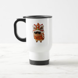 Caneca Térmica Chinese New Year Chill Capybara Lion Dance Travel 