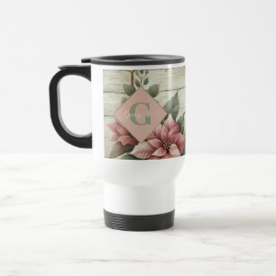 Caneca Térmica Chique de nome personalizado Pastel Poinsettias Ga