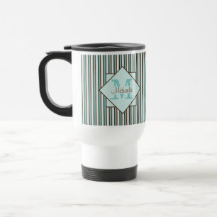 Caneca Térmica Chocolate Castanho e Minigrama Verde - Monograma