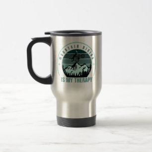 Caneca Térmica Ciclismo de Montanha é Minha Terapia Lua Estrelas