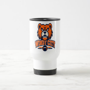 Caneca Térmica Cidade Ventosa Futebol Urso Mascote Fã de Esportes