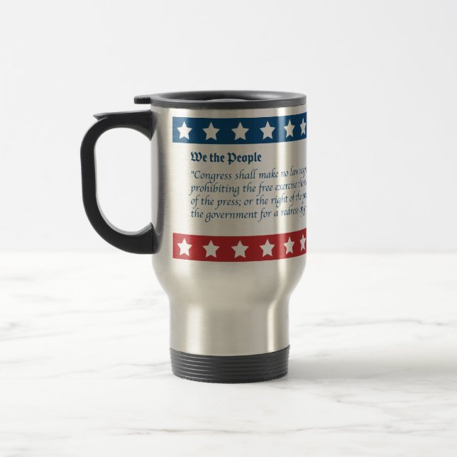Caneca Térmica Cinco Liberdades da Primeira Emenda (Esquerda)