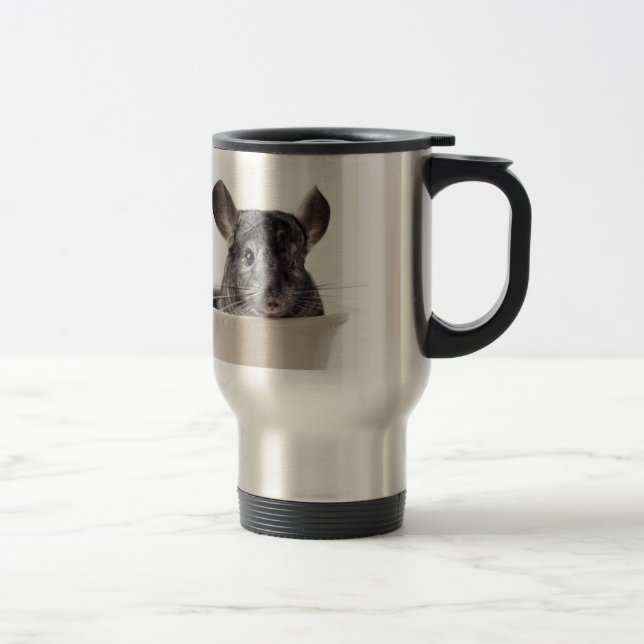 Caneca Térmica Cinza bonito da chinchila do Teacup (Direita)