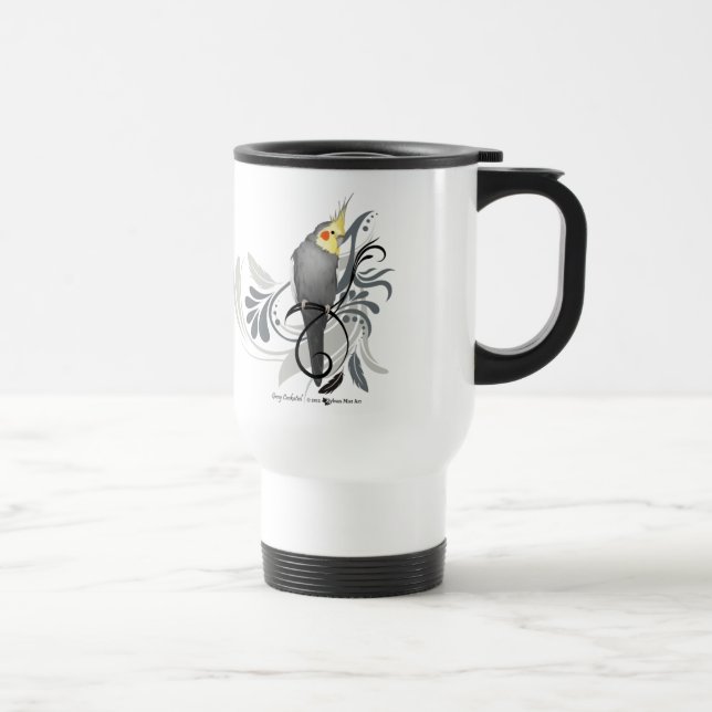 Caneca Térmica Cinza Cockatiel (Direita)