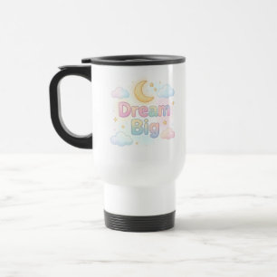 Caneca Térmica Citação caprichosa em pastel suave em branco