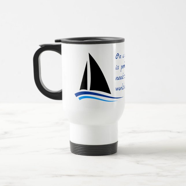 Caneca Térmica Citação de Barco à Vela, Vento e Bela (Esquerda)