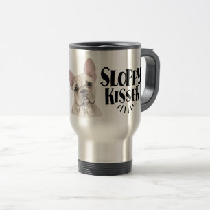 Caneca Térmica Citação de cachorro engraçado do Buldogue Watercol