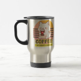 Caneca Térmica citação de café de gatos