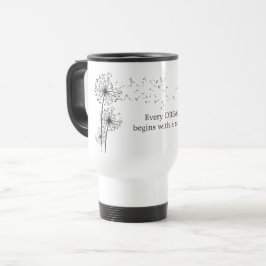 Caneca Térmica Citação de Desejo do Dente-de-Leão