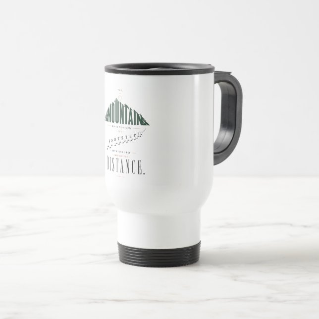 Caneca Térmica Citação de Distância dos Passos da Montanha (Frente Esquerda)