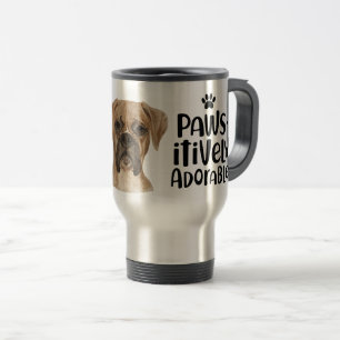 Caneca Térmica Citação engraçada de cão Watercolor Boxer