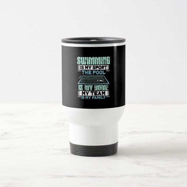 Caneca Térmica Citação Engraçada de Natação (Centro)