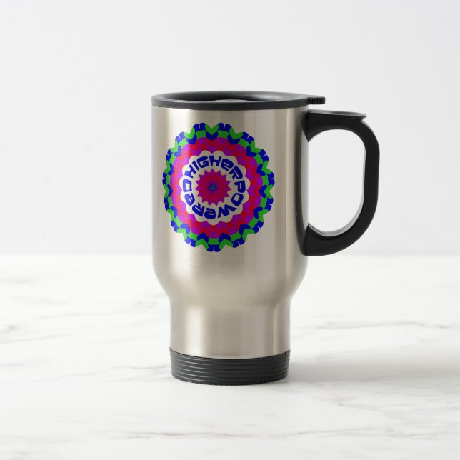 Caneca Térmica Citação Espiritual Com mais alto Caleidoscópio Des (Direita)