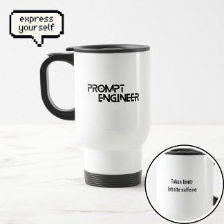 Caneca Térmica Citação minimalista de engenheiro de prompt