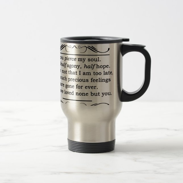 Caneca Térmica Citações da persuasão de Jane Austen (Direita)