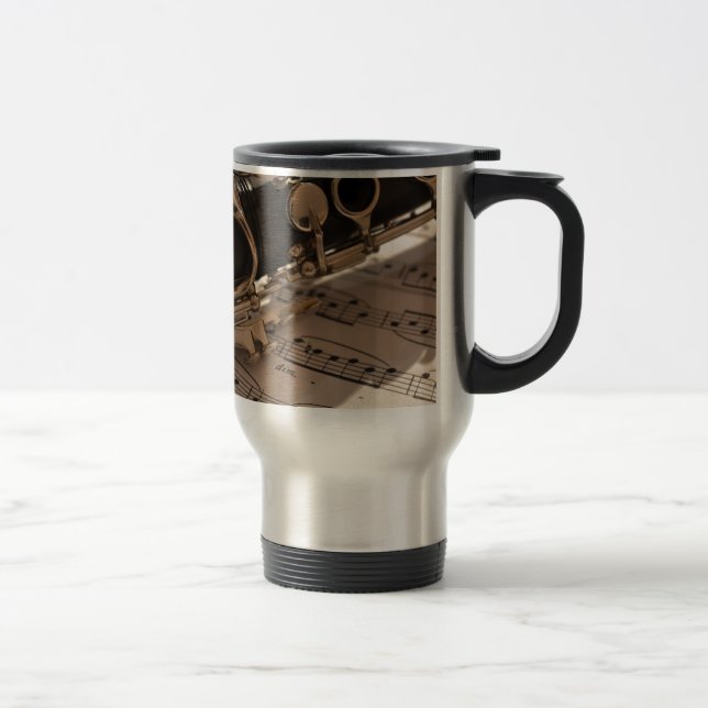 Caneca Térmica Clarinete e folhas de música (Direita)