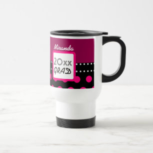 Caneca Térmica Classe de QUAISQUER Pontos Pretos Rosa Personaliza