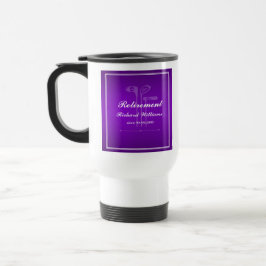 Caneca Térmica Clássico Tema Golfe de Aposentação Branco Roxo